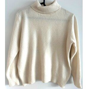 Purotatto Cashmere Ivory Turtle Neck Sweater Sz Small / Medium